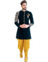 Bottle Green Indo western Velvet Dhoti