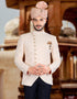 Light Peach Jodhpuri Art work Silk Pant Closure View