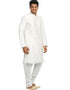 White Kurta Art Silk Chudidaar Closure View