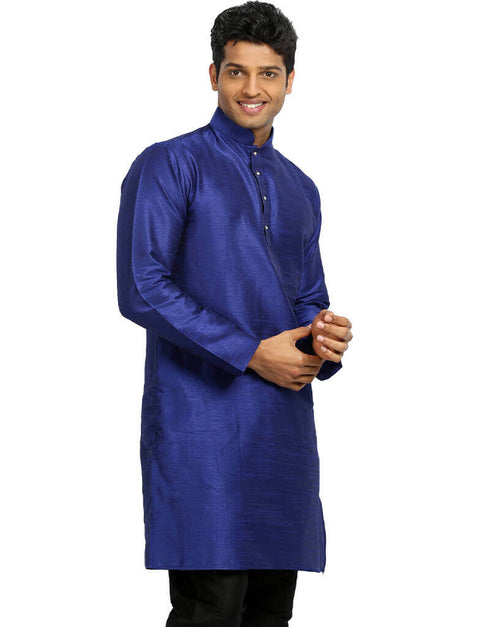 Violet Indigo Kurta Art Silk Chudidaar Closure View