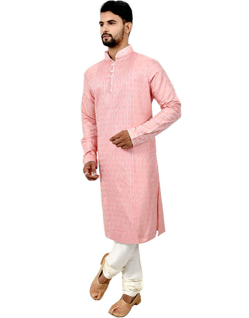 Cotton Candy Kurta Brocade Silk Chudidaar Closure View