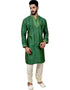Green Kurta Ghiccha Silk Chudidaar Closure View