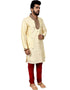 Cream Kurta Brocade Silk Chudidaar Closure View