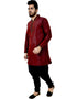 Dark Maroon Kurta Art Silk Chudidaar Closure View