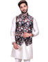 Off White Kurta Art Silk Chudidaar Closure View