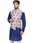 Blue Kurta Ghiccha silk Chudidaar Closure View