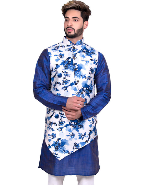White Mulit Floral Print Jacket Silk NA