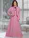 Dubai Pink Simple Koti Style Plain Kaftan