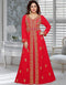 Arabic Red Golden embroidery Worked Moroccan Kaftan