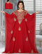 Modest Red Heavy Embroidery Worked Georgette Farasha