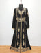 Modest V neck Moroccan Style embroidered kaftan Black