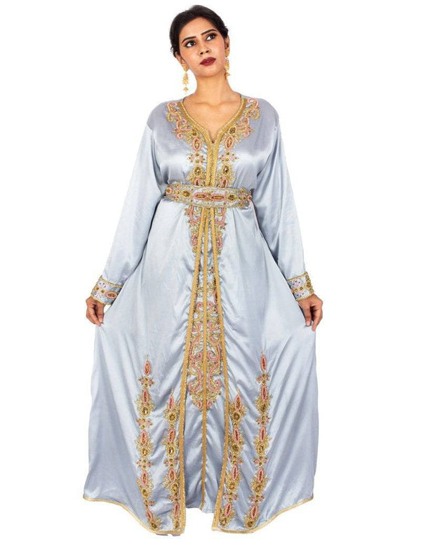 Trendy Party Wear Jacket Style Kaftan Gray