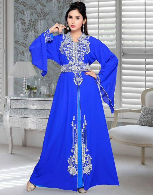 Bell Sleeves Embroidered Kaftan Bright