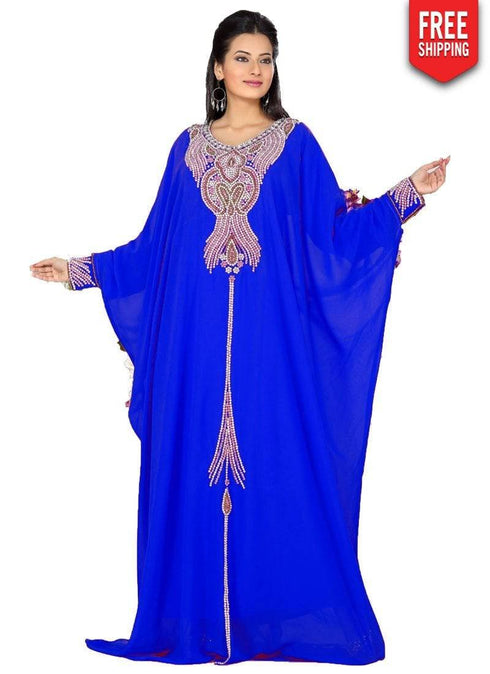 Dressy Embroidered Long Kaftan Dresses