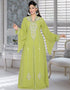 Dubai Style Party Wear Front Slit Kaftan With Golden Work