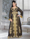 Dubai Style Party Wear Front Slit Kaftan With Silver Work