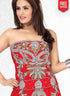 Engaging Faux Georgette Evening Gown