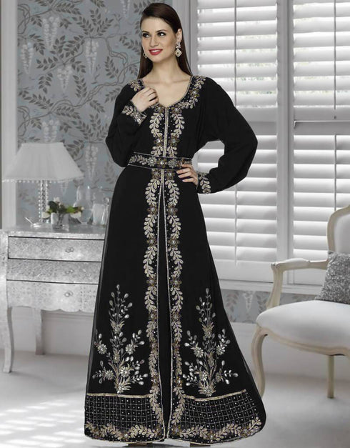 Faux Georgette Modern Moroccan Kaftan