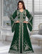 Front Slit Morocan Kaftan With Silver Embroidery