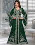 Front Slit Morocan Kaftan With Silver Embroidery