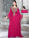 Fullsleeve Farasha with embroidery Magenta