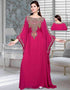 Fullsleeve Farasha with embroidery Magenta