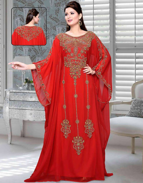 Kaftan in in golden work