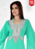 Medium Aquamarine Trendy Bell Sleeve Farasha Kaftan