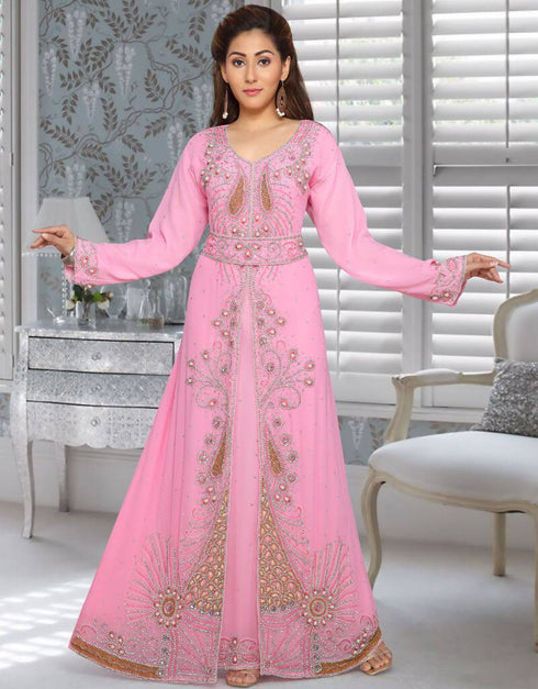 Morocan Style Kaftan With Silver Hand Work