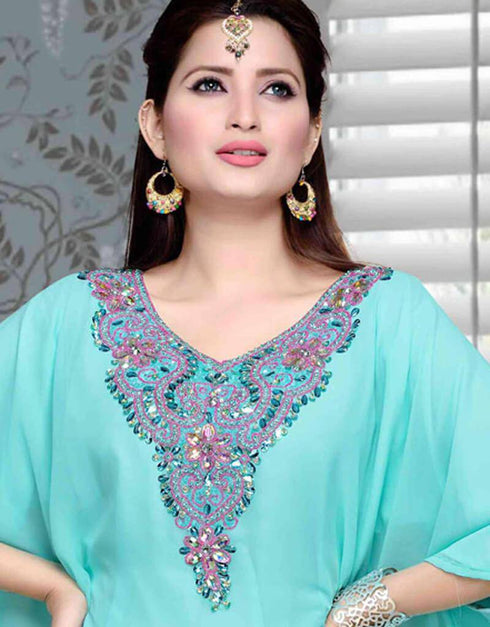 multi embroidered kaftan