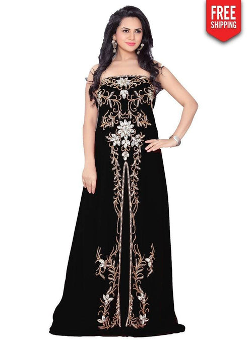 Party Wear Gold Hand Work Fusant