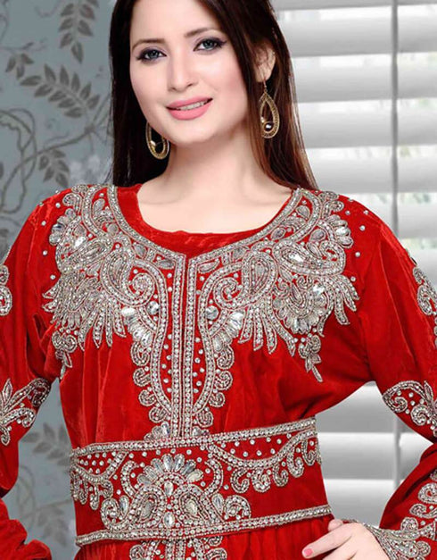 Women Silver embroidered caftan