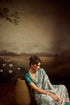 Aqua Green Jacquard Elegant Party Wear Saree Collection With Blouse - Detail View | Samyak Fashion