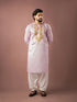 Baby Pink Linen Mens Kurta With Payjama - Front View | Samyak Fashion