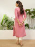 Baby Pink Silk Blend Long Kurti. - Back View | Samyak Fashion