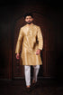 Beige Art Silk Mens Kurta With Payjama - Front View | Samyak Fashion