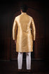 Beige Art Silk Mens Kurta With Payjama - Back View | Samyak Fashion