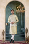 Beige Banarasi Silk Mens Mans - Front View | Samyak Fashion
