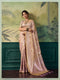 Beige Banarasi Silk Party Wear Saree With Blouse - Front View | Samyak Fashion