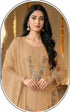 Beige Chiffon Salwar Suit - Back View | Samyak Fashion