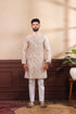 Beige Cotton Mens Kurta With Payjama - Front View | Samyak Fashion