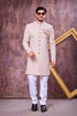 Beige Imported Lachka Fabric Mens Premium Men's Indo Western - Front View | Samyak Fashion