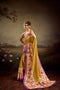 Beige Jacquard Elegant Party Wear Saree Collection With Blouse - Front View | Samyak Fashion