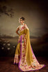 Beige Jacquard Elegant Party Wear Saree Collection With Blouse - Front View | Samyak Fashion