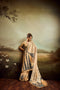 Beige Jacquard Elegant Party Wear Saree Collection With Blouse - Front View | Samyak Fashion