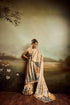 Beige Jacquard Elegant Party Wear Saree Collection With Blouse - Front View | Samyak Fashion