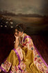 Beige Jacquard Elegant Party Wear Saree Collection With Blouse - Close-up View | Samyak Fashion