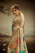 Beige Jacquard Elegant Party Wear Saree Collection With Blouse - Close-up View | Samyak Fashion