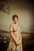 Beige Jacquard Elegant Party Wear Saree Collection With Blouse - Full View | Samyak Fashion
