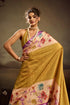 Beige Jacquard Elegant Party Wear Saree Collection With Blouse - Full View | Samyak Fashion
